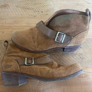 UGG Women's Tan Suede Ankle Booties